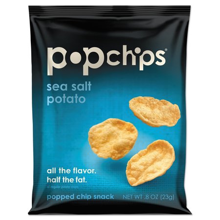 POPCHIPS Potato Chips, Sea Salt Flavor, .8 oz Bag, PK24 71100